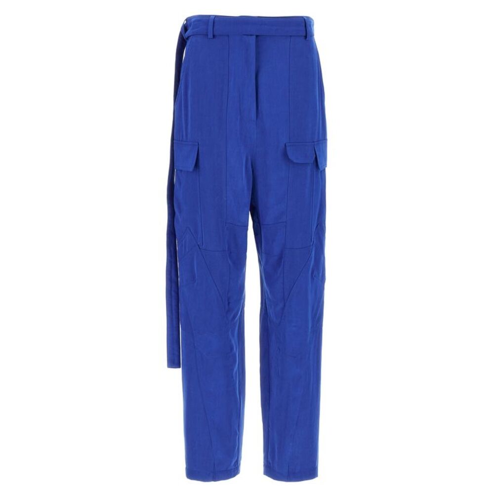 Ferragamo Blue Lyocell Cargo Women's Pants